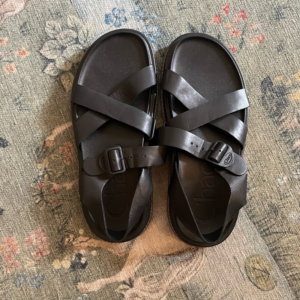 CHACO black leather sandals